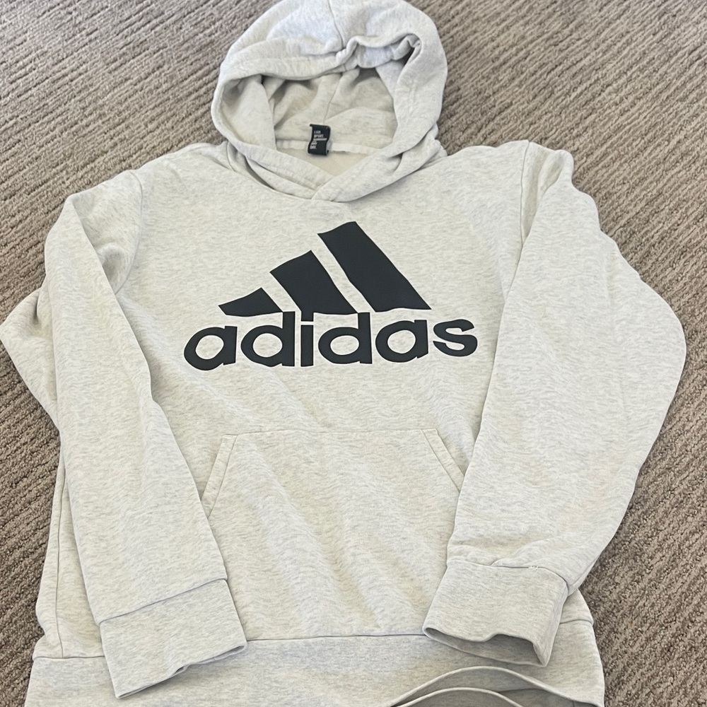 Adidas Men's Light Gray Hoodie